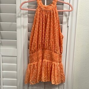 Orange Sleeveless Kids Dress